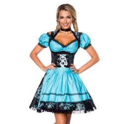 Dirndl ljusbl-svart Deluxe