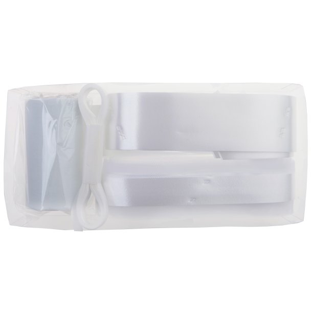 Bil dekorationst med tyl og blomster Hvid