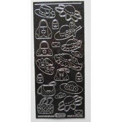 Glitter stickers med hatte og tasker