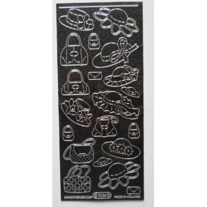 Glitter stickers med hatte og tasker