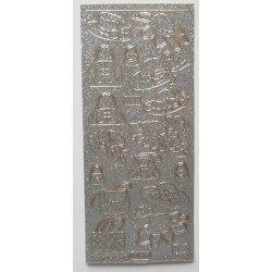 Glitter stickers med hatte og tasker