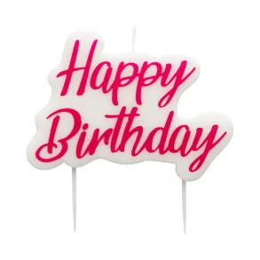 Kagelys Happy Birthday Pink