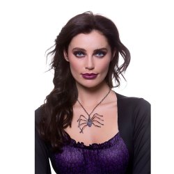 Halsband med stor spindel i svart