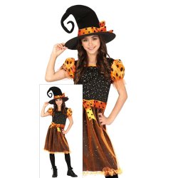 Orange heksekostume