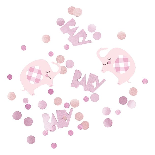 Baby shower konfetti i rosa