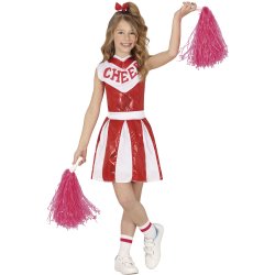 Cheerleader kjole i r�d-hvid til piger