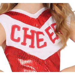Cheerleader kjole i r�d-hvid til piger