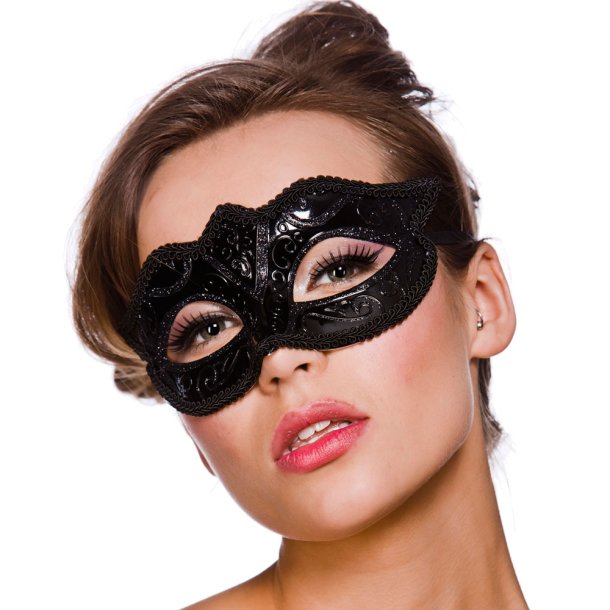 kompromis Tarmfunktion Walter Cunningham Verona øjenmaske i sort | flot sort maske til maskebal