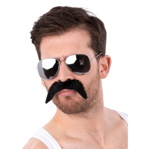 80-tals moustache-glasgon set