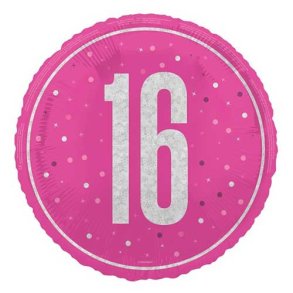 16 r Folieballon i pink