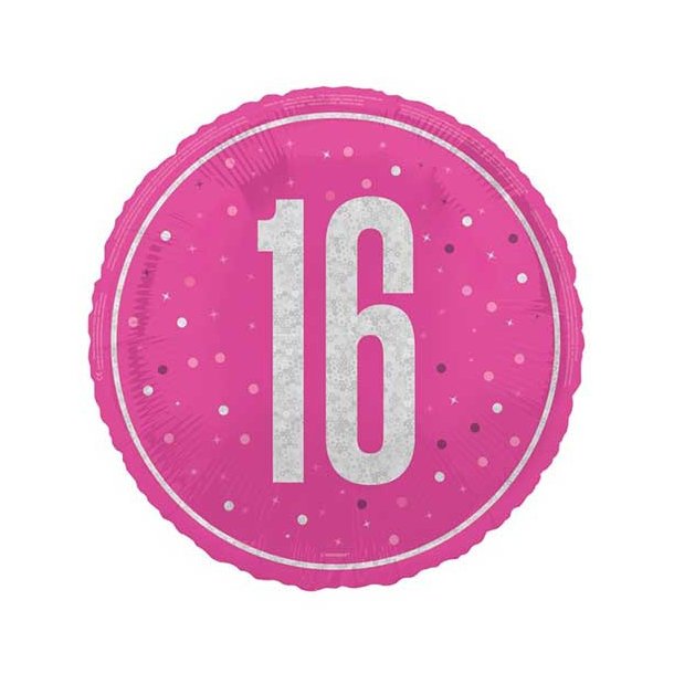16 r Folieballon i pink