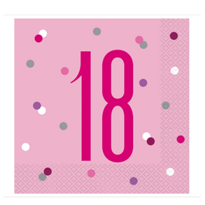 18 r Servietter i lyserd med prikker