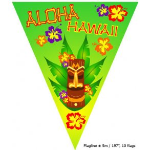 Hawaii flagbanner 5 m, 10 flag Aloha