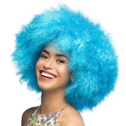 Afro Neon Bl� Paryk UV