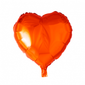 Folie ballon Hjerte 46 cm ORANGE