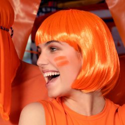 Orange UV Peruk - Cabaret