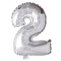 Folieballong ciffar i silver, 102 cm