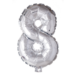 Folieballong ciffar i silver, 102 cm