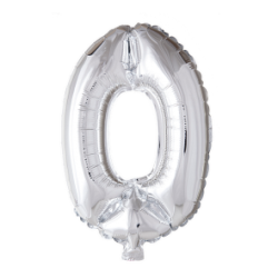 Folieballong ciffar i silver, 102 cm