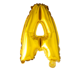 Folie ballon BOGSTAVER - GULD, 41 cm