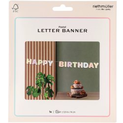 Happy Birthday textgirlang i pastellf�rger