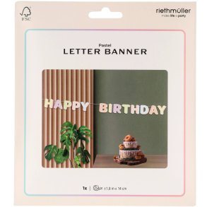 Happy Birthday textgirlang i pastellf�rger