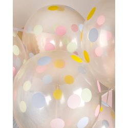 Ballonger med pastellf�rgade prickar
