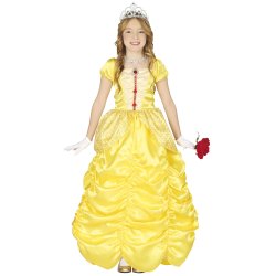 Prinsesse kjole i gul til piger