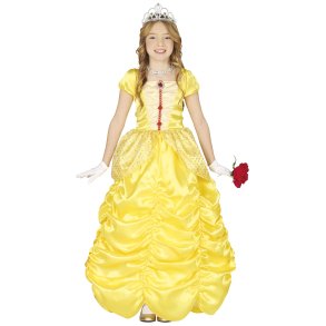 Prinsesse kjole i gul til piger