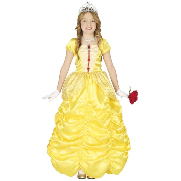 Prinsesse kjole i gul til piger