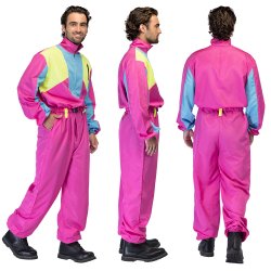 Ski Suit Snow Glow Dude i neon 80-talsstil.