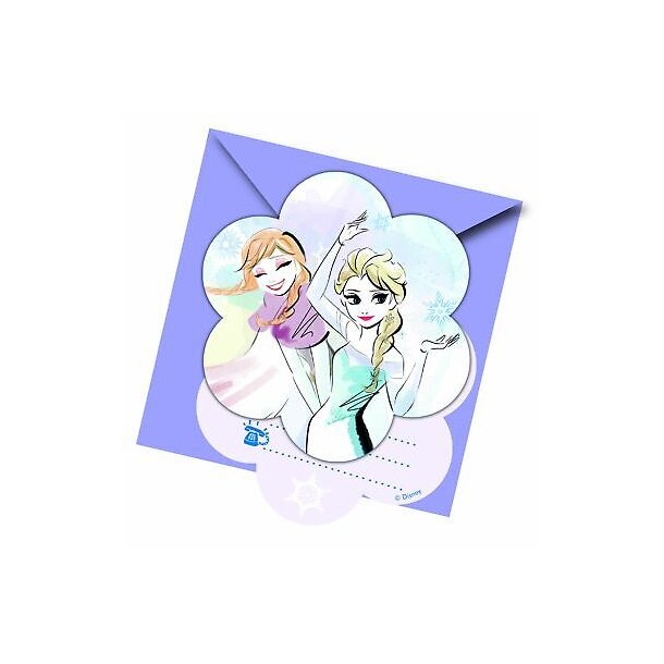 Anna og Elsa invitationer 6stk