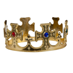 Kong krona guld med plast stenar