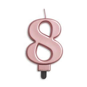 Kagelys med 8 i rosegold
