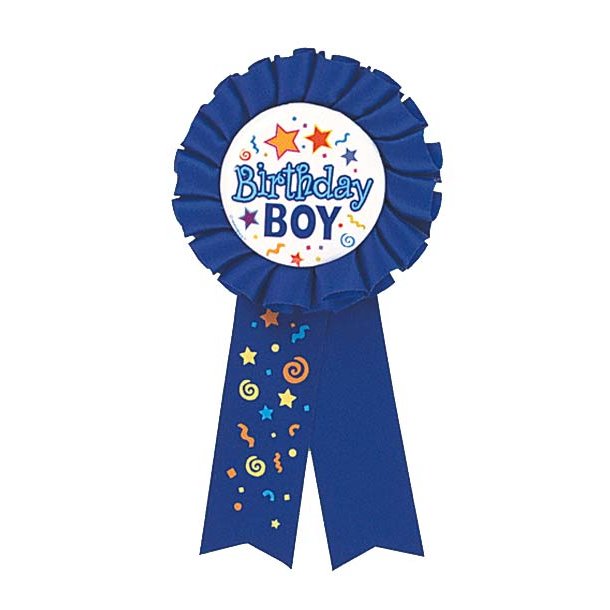 Medal"Birthday boy"  7 cm med bl band