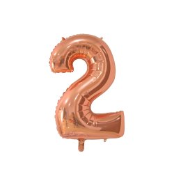 Folie Siffror ballong i Rosaguld 41 cm