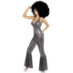Disco byxdress i silver