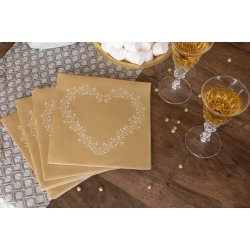 Airlaid Hjrta servetter i guld