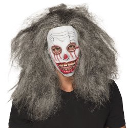 Zombie Klovnemaske med H�r