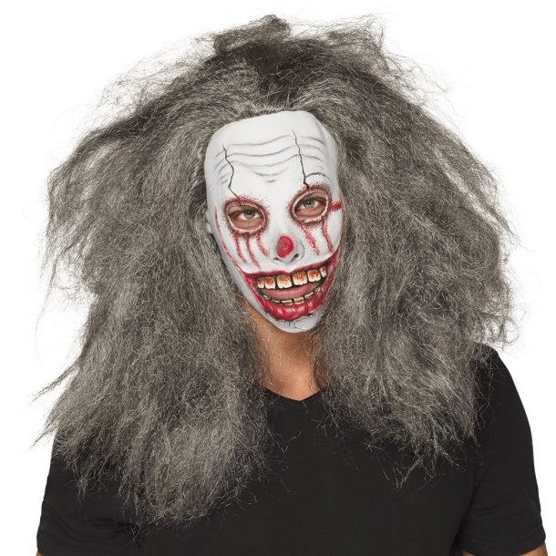 Zombie Klovnemaske med H�r
