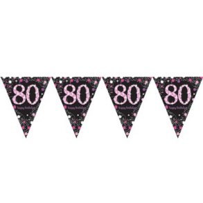 80 r Flagbanner - Sparkling pink