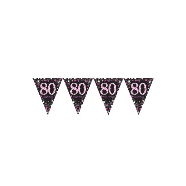 80 r Flagggirlang - Sparkling pink