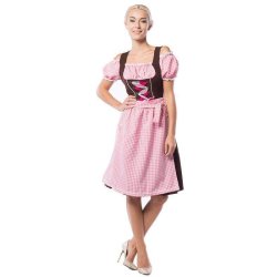Oktoberfest kjole Anne- pink/brun