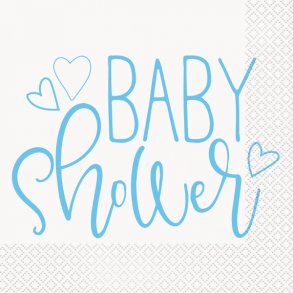 BABYshower servietter lysebl