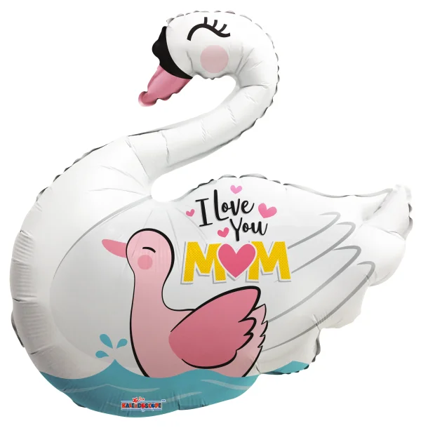 Ballon Svane "I love you Mom"