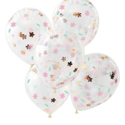 Ballong transparent med konfetti blommor