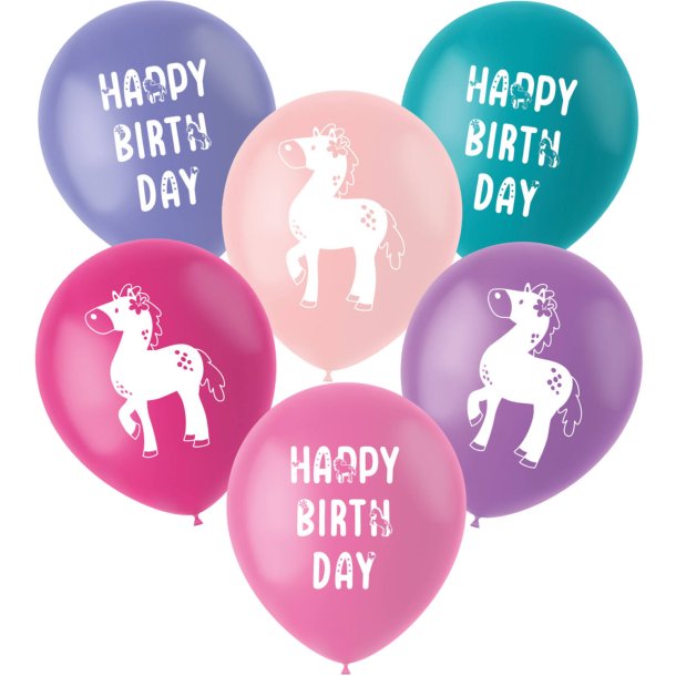 Balloner med heste - Happy birthday