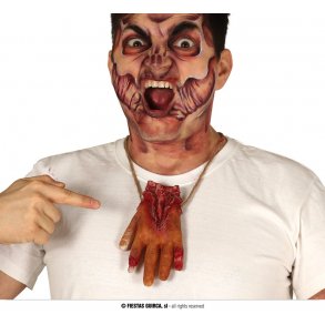 Halsband med blodig hand