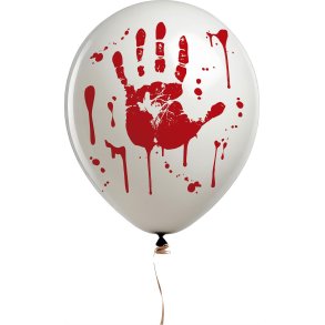 Blodige balloner med hndaftryk