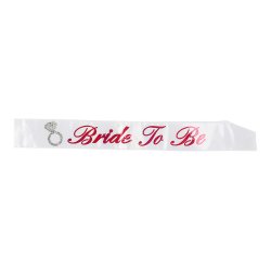 Bride to be Sash vit med rosa text